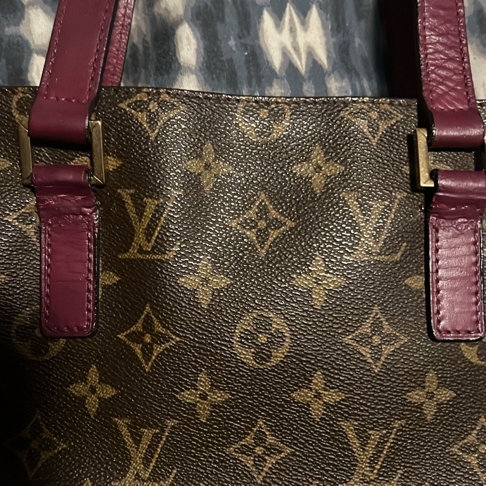 Louis Vuitton Brown and Purple Monogram Tote and matching wallet. - Picture 13 of 14